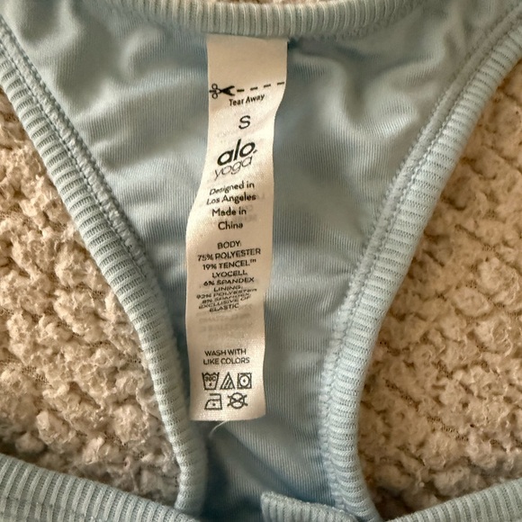 Set of 3 - ALO Yoga Ribbed Icon Racerback Sports Bras  - Blue, Pink, Gray - Picture 10 of 10